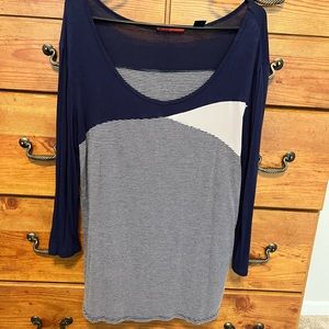 BKE Navy Blouse 3/4 sleeve